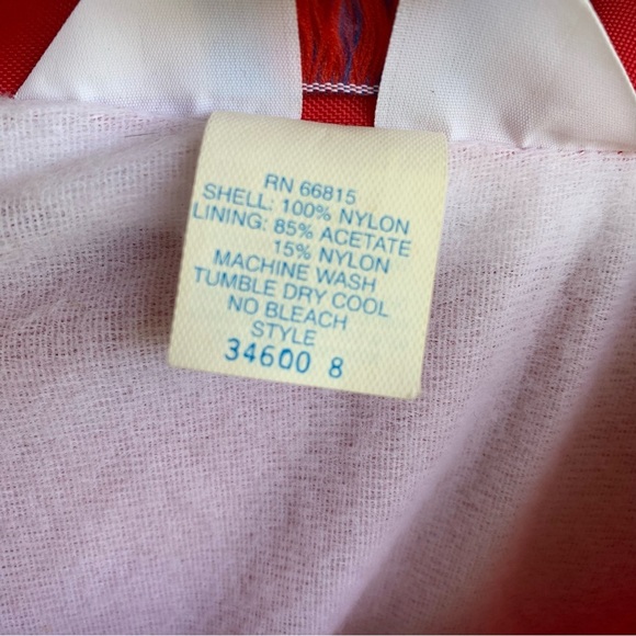 Vintage 80s 90s Nylon Snap Button Windbreaker Jacket Red Size L New Old Stock - Picture 4 of 8